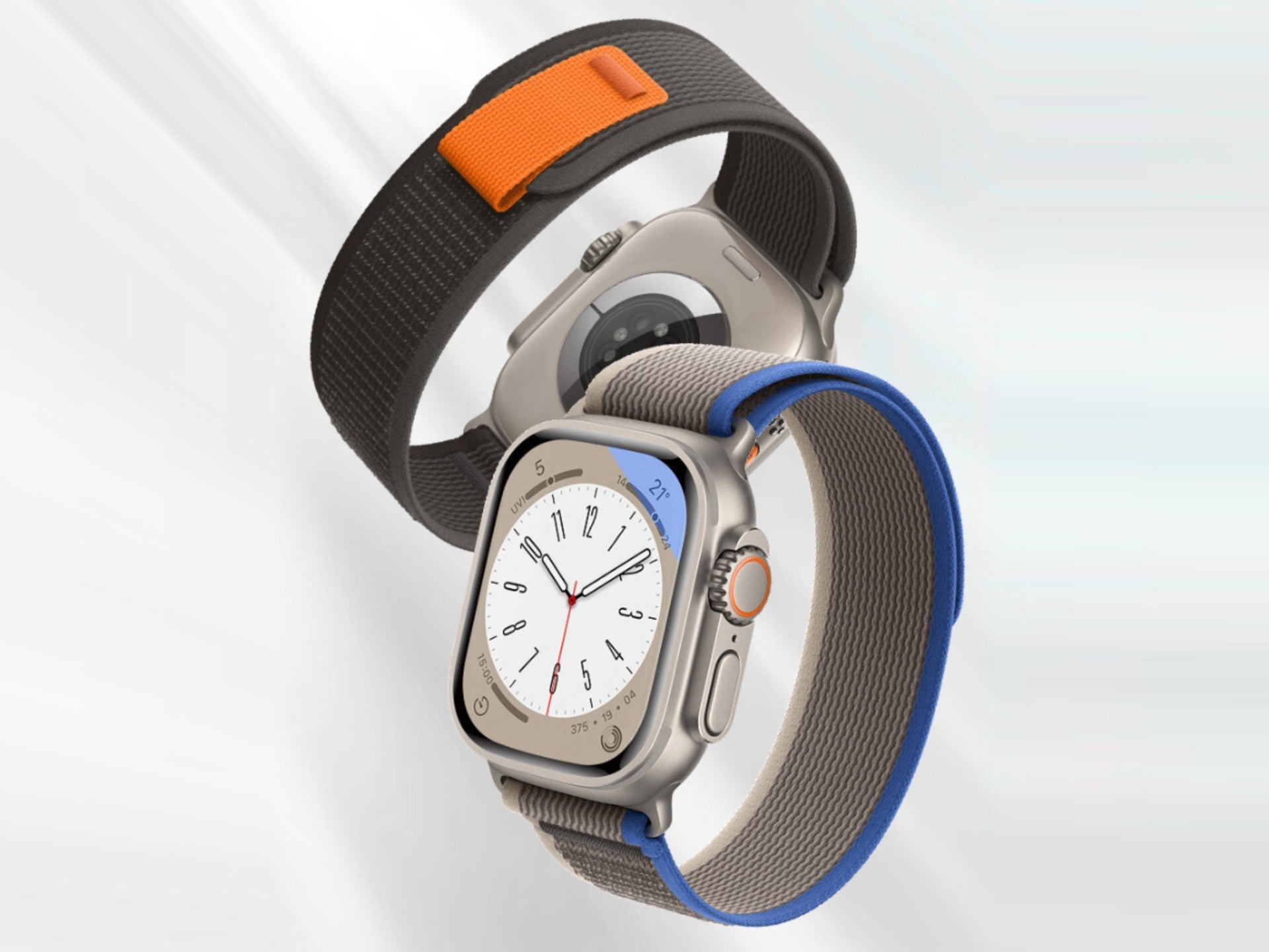 Techancy Faixa Desportiva Preta KC2121, Compatível Com Apple Watch Ultra 42 Mm/44 Mm/45 Mm/49 Mm, Nylon E Velcro, Fecho Ajustável.