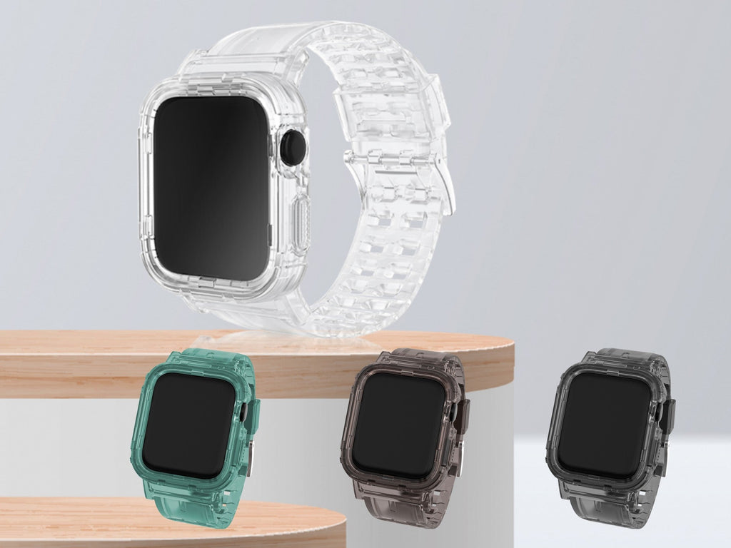 Pulseira de silicone para relógio Techancy, KC2111, compatível com Apple Watch 38-40 mm, Preto