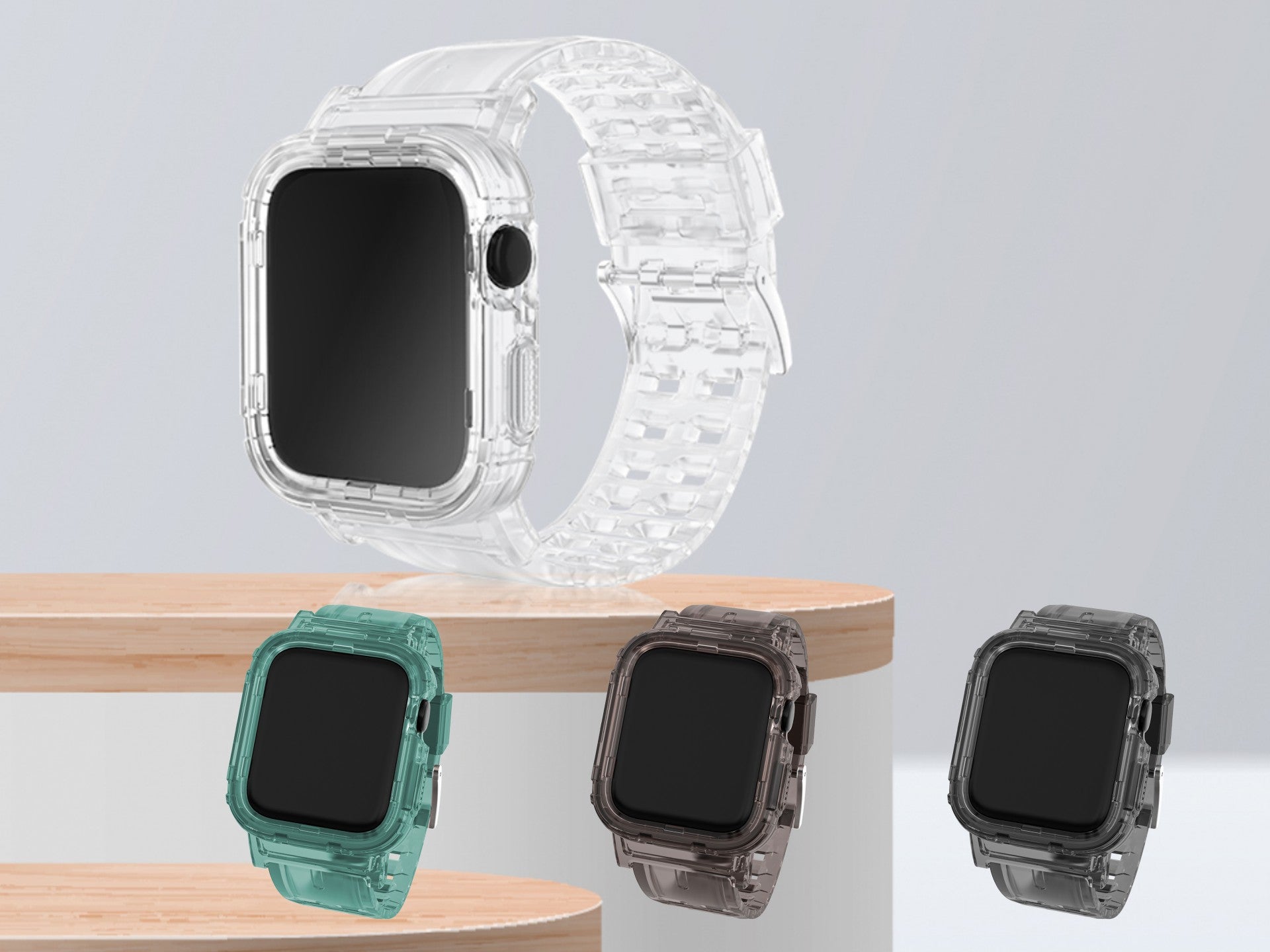 Pulseira de silicone para relógio Techancy, KC2111, compatível com Apple Watch 38-40 mm, Preto