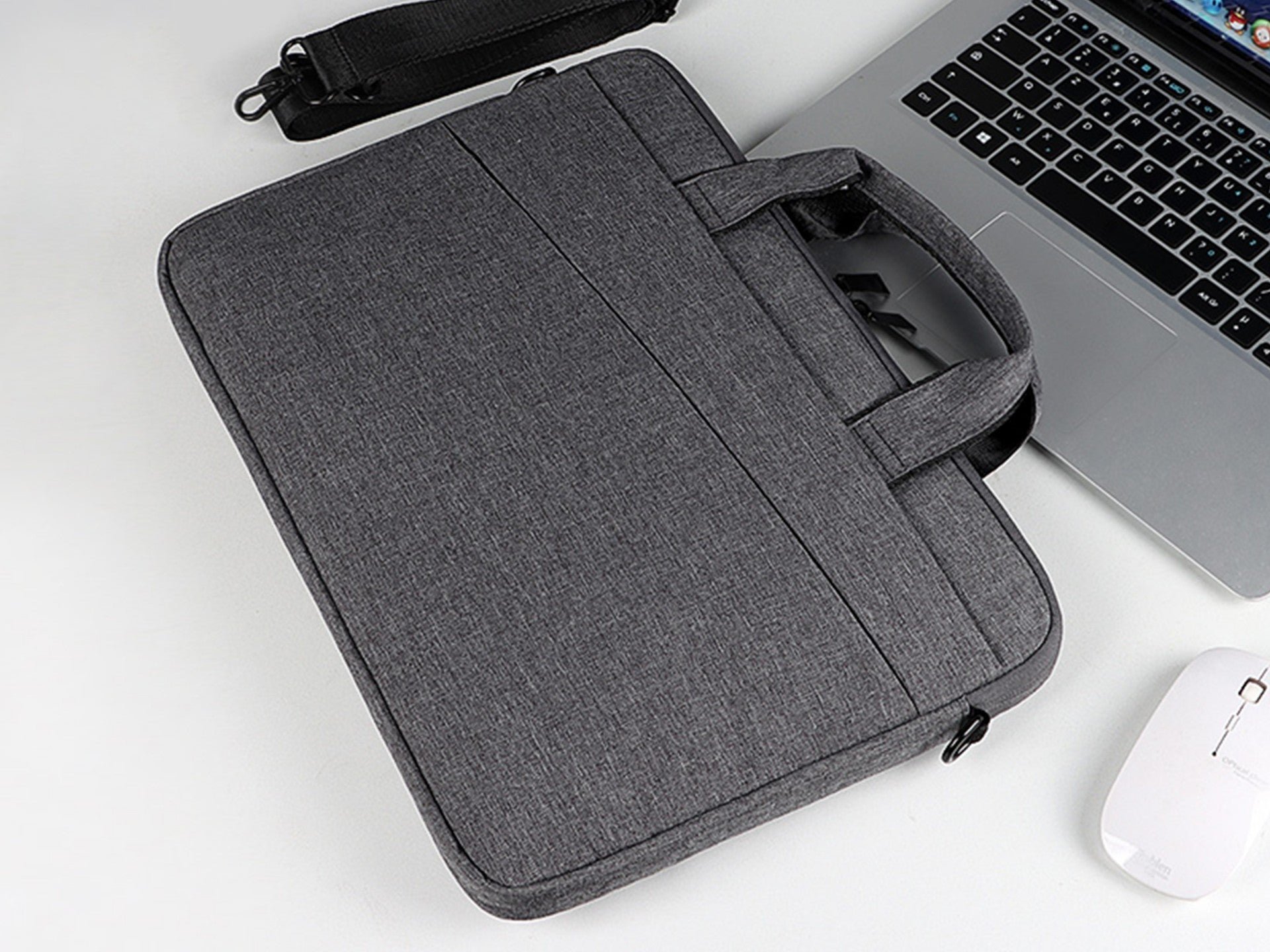 Mala para computador portátil Techancy TW2779, Preto, 15,6 polegadas, alça ajustável