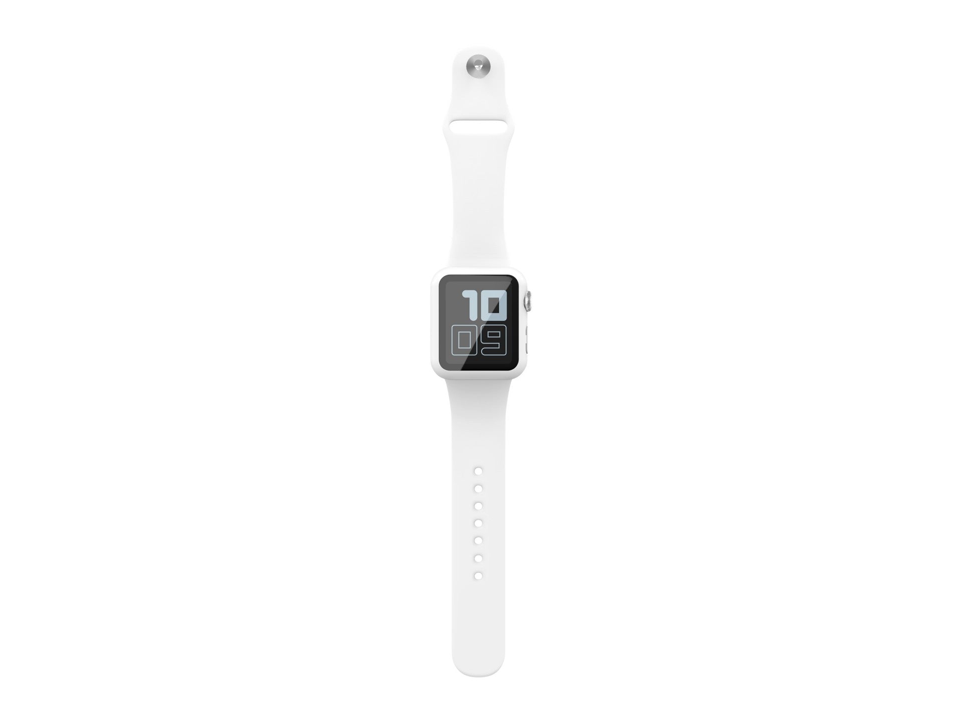 Pulseira de silicone para relógio Techancy, KC2115, com protetor de ecrã, compatível com Apple Watch 41 mm, Branco